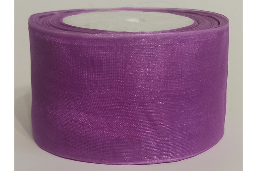 Стрічка із органзи 5 см, темно-лілова