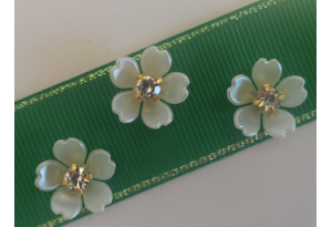 Серединка Квітка зі стразом, 14 мм, біла