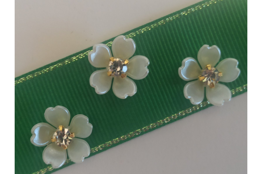 Серединка Квітка зі стразом, 14 мм, біла