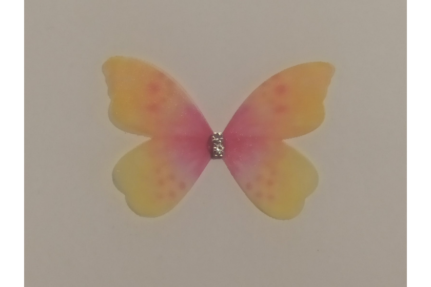 Аплікація Метелик із шифону, 5х3,5 см, № 5, жовта