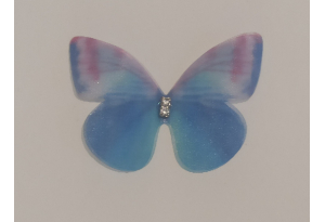 Аплікація Метелик із шифону, 5х4 см, № 3, блакитна