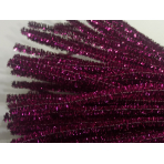 Синельний дріт з люрексом, 30 см, малиновий