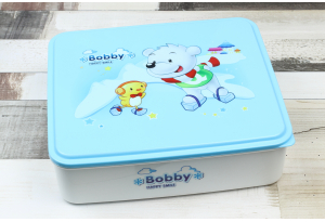 Ланч-бокс "Bobby" 800 мл, 3 відділення, блакитний