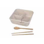 Ланч-бокс із екопластика 1100 мл, двохрівневий, бежевий