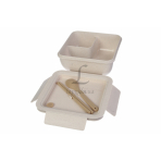 Ланч-бокс із екопластика 1100 мл, двохрівневий, бежевий