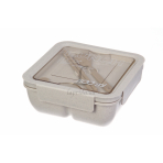 Ланч-бокс із екопластика 1100 мл, двохрівневий, бежевий