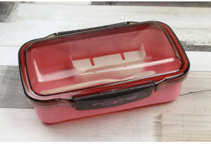 Ланч-бокс з прозорою кришкой 500 мл, рожевий