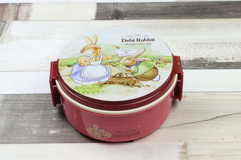 Ланч-бокс "Debi Rabbit" 430 мл, 2 контейнера, малиновий