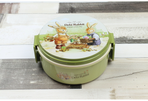 Ланч-бокс "Debi Rabbit" 430 мл, 2 контейнера, оливковый