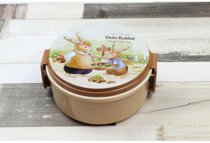 Ланч-бокс "Debi Rabbit" 430 мл, 2 контейнера, бежевий