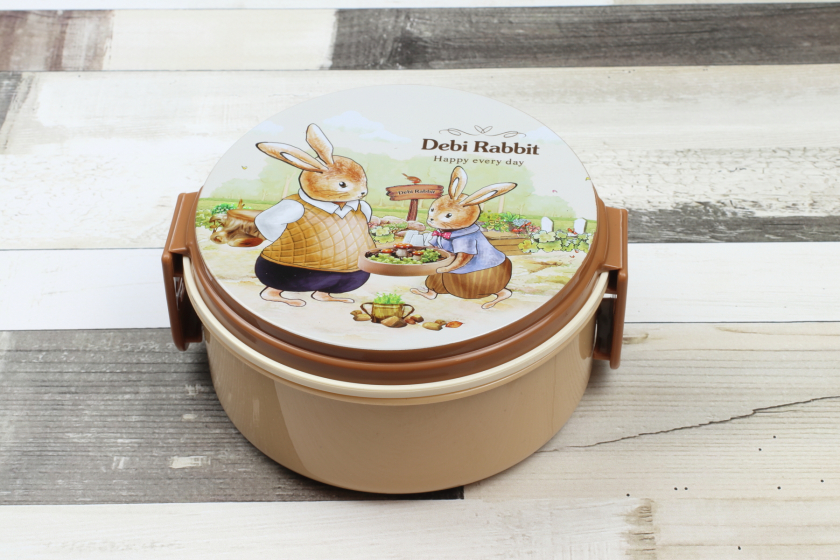 Ланч-бокс "Debi Rabbit" 430 мл, 2 контейнера, бежевий
