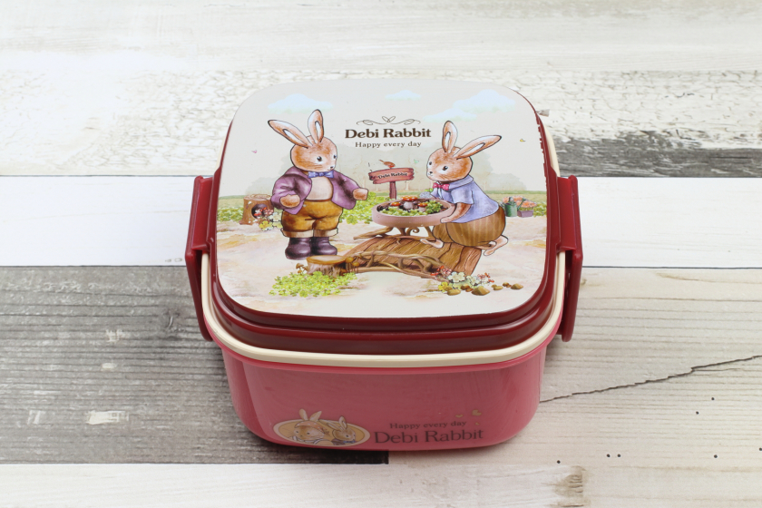 Ланч-бокс "Debi Rabbit" 330 мл, 2 контейнера, малиновий
