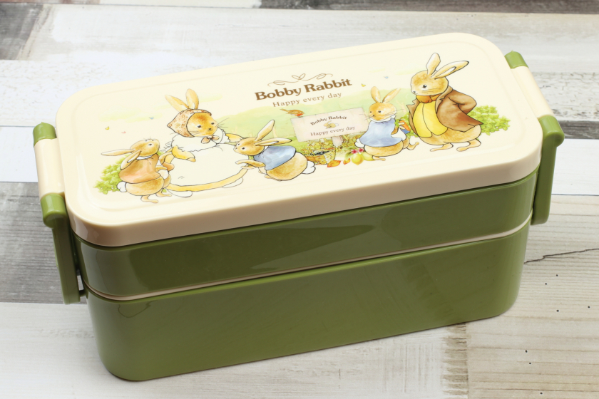 Ланч-бокс "Debi Rabbit" 480 мл, 3 рівні контейнерів, оливковый