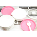 Ланч-бокс "Love you" 1200 мл, 4 відділення, біло-рожевий