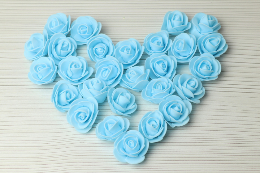 Бутон троянди із латекса, 3.5 см, блакитний