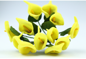 Цветы Каллы, 1.5x2.5 см, желтые, в пучке 12 цветков