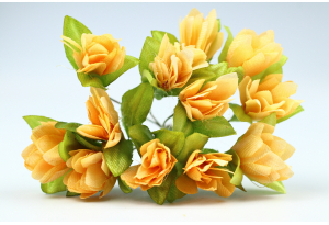 Цветы Подснежник, 2.5x1.5 см, оранжевый, в пучке 11-12 цветков
