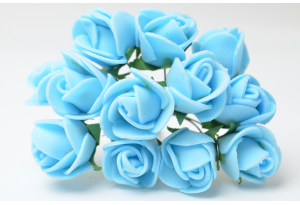 Квіти Троянда 1.7 см, блакитна, в пучку 12 квіточок