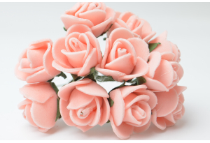 Квіти Троянда 1.7 см, персикова, в пучку 12 квіточок