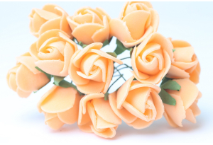 Квіти Троянда 1.7 см, світло-помаранчева, в пучку 12 квіточок