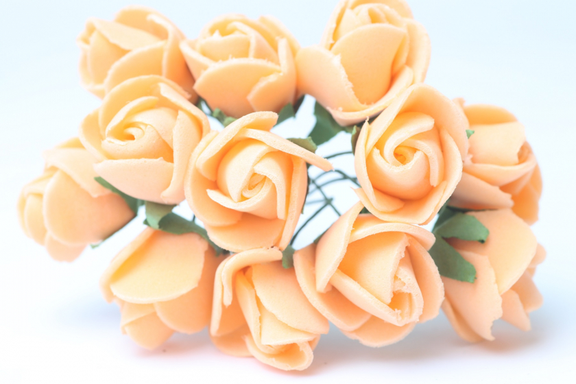 Квіти Троянда 1.7 см, світло-помаранчева, в пучку 12 квіточок