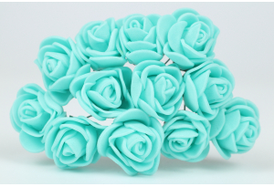 Квіти Троянда 1.7 см, тіфані, в пучку 12 квіточок