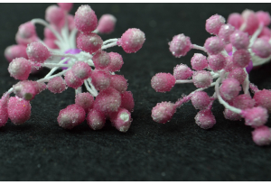 Тычинки для цветов крупные сахарные, 5 мм, длина нити 6 см, в пучке 50 тычинок, розовые