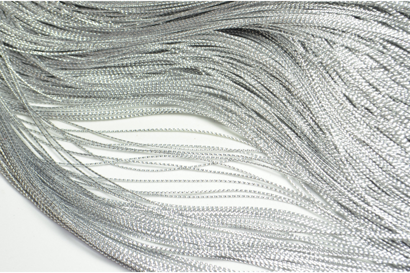 Люрексова нитка 1 мм, срібло