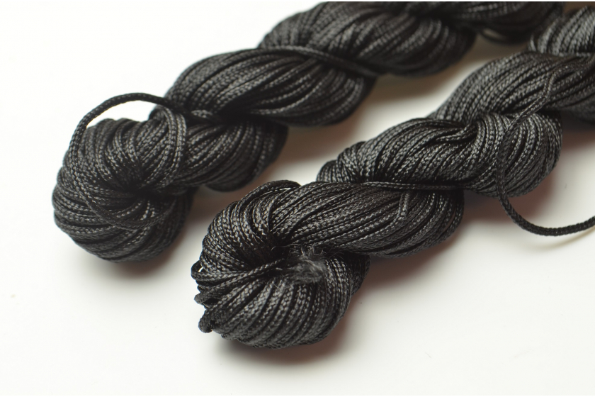 Капроновий шнур для плетіння (шамбала), 20 м, 1 мм, чорний