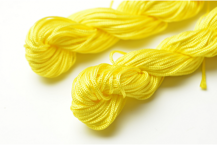 Капроновий шнур для плетіння (шамбала), 20 м, 1 мм, жовтий