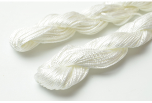 Капроновый шнур для плетения (шамбала), 20 м, 1 мм, белый