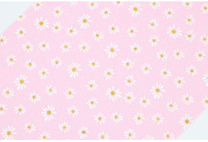 Еко-шкіра на тканині, ромашка, 19x30 см, рожева