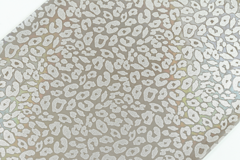 Еко-шкіра абстракція, 21x30 см, срібна