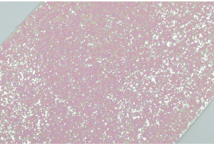 Экокожа с микропайетками 19x30 см, толщина 1 мм, белая с розовым отливом