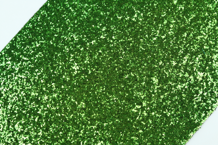 Еко-шкіра з мікропаєтками, 19x30 см, зелена