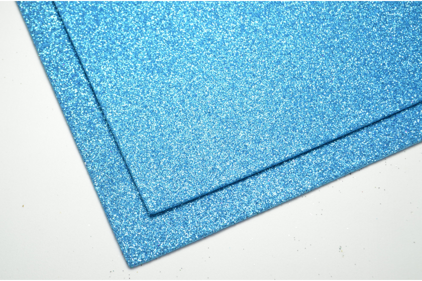 Фоаміран з гліттером, 20x30 см, блакитний