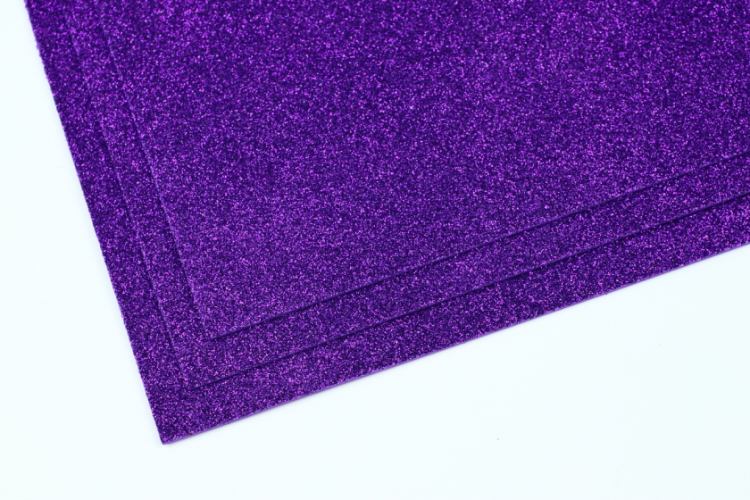 Фоаміран з гліттером, 20x30 см, фіолетовий (теплий)