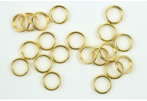 Бижутерия: колечки двойные, 6 мм, золото