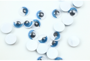 Очі для іграшок рухливі 8 мм, круглі, блакитні, пара