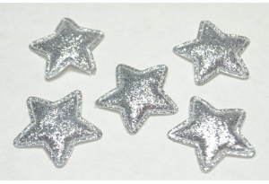 Патч Зірочка (гліттер) 3.5 см, срібна