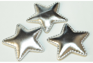 Патч Зірочка (еко-шкіра), 5 см, срібла