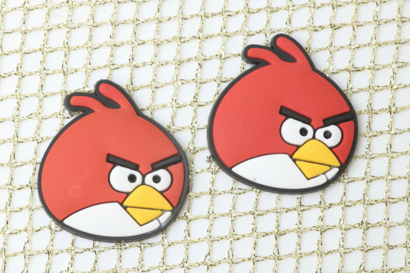 Патч силіконовий, Angry Birds, 27x25 мм, червоний
