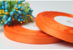 Атласна стрічка 0.6 см, однотонна, темно-помаранчева
