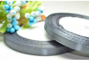 Атласна стрічка 0.6 см, однотонна, сіра
