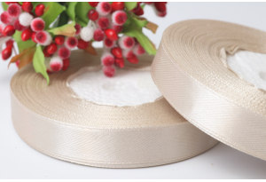 Атласна стрічка 1.2 см, однотонна, бежева, 172