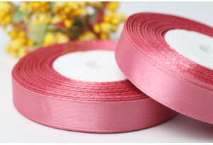 Атласна стрічка 1.2 см, однотонна, рум'янцева