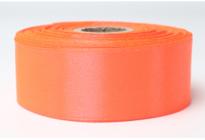 Атласна стрічка 2.5 см, однотонна, кораловий неон
