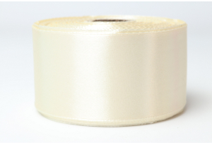 Атласна стрічка 4 см, однотонна, кремова