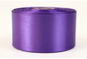 Атласна стрічка 4 см, однотонна, фіолетово-синя