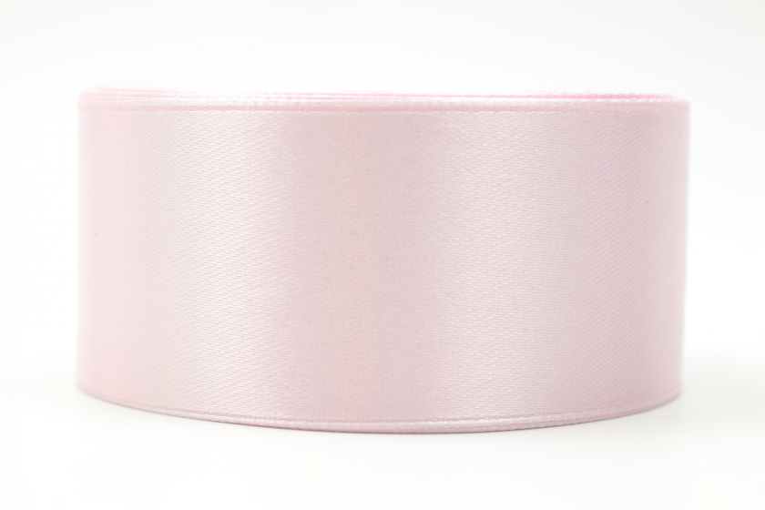 Атласна стрічка 4 см, однотонна, кремово-рожева, 90